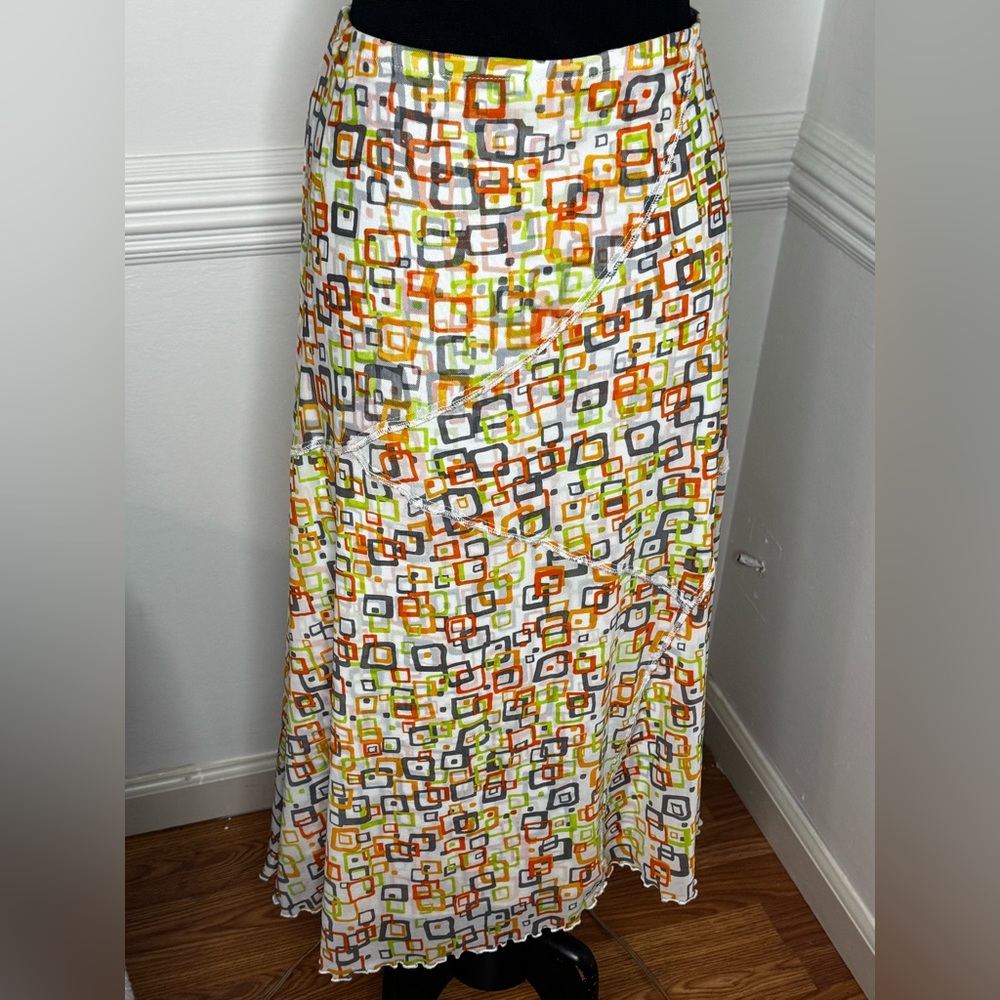 Multiples Colorful Abstract Maxi Skirt - Picture 4 of 6